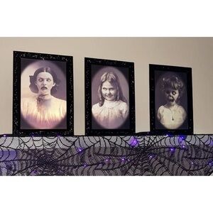 6 pcs Scary Halloween Party Indoor Home Wall Decor 3D Changing Face Moving